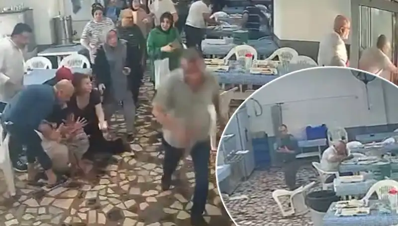 Yemekhanede Deprem Anı: O Yemeğini Bırakmadı, Diğerleri Kaçtı!