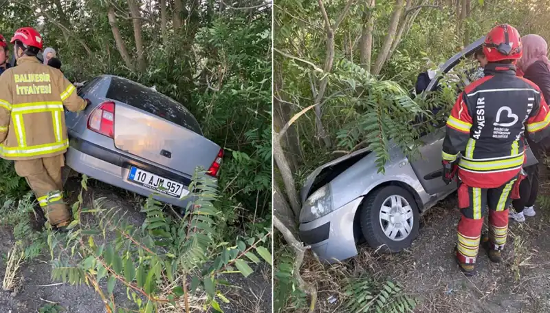 Balıkesir'de Otomobil Şarampole Yuvarlandı: Korkutan Kaza ve Yaralılar